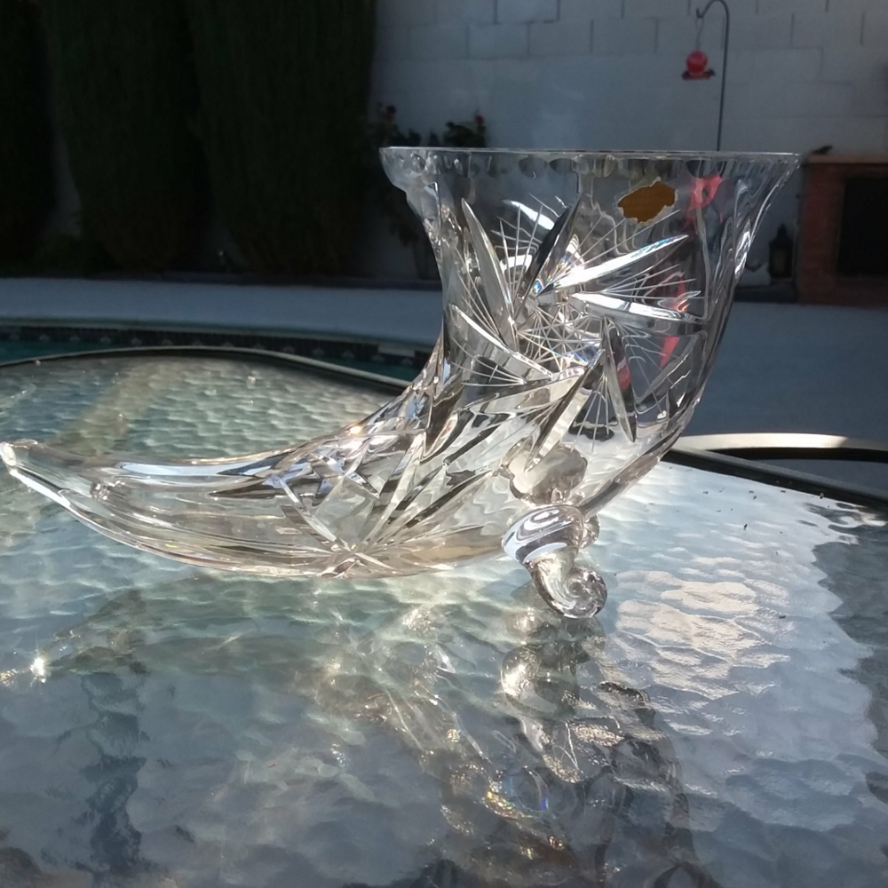 Handcut German Crystal Cornucopia - Picture 7 of 7